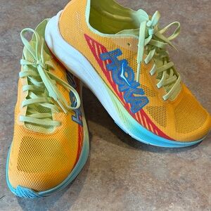 Hoka Cielo Road Citrus and Sky Athletic Shoes - 8